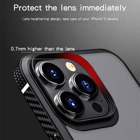 Carbon Fiber Border Matte Transparent Shockproof Case for iPhone 13 12 series