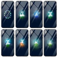 Zodiac Signs Design Tempered Glass Phone Case Cover For iPhone 11 & iPhone 12 Series