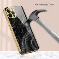 Luxury Floral Electroplating Hard Tempered Glass Case for iPhone 12 Series
