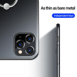 Ultra thin Metal Ring Bracket Matte PC Phone Case For iPhone 11 Series