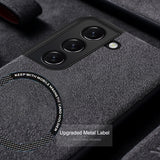Suede Leather Wireless Charging Magnetic Case for Samsung Galaxy S22 S21 S20 Note 20 Ultra Plus FE