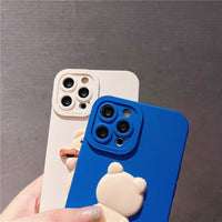 Cute Bear Case for iPhone 13 12 11 Pro Max Mini