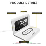 LED Electric Alarm Clock & Fast Wireless Charging Stand Dock For iPhone 11 12 Pro Max