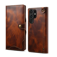 360 Protective Genuine Leather Wallet Card Slot Holder for Samsung Galaxy S22 Ultra Plus