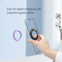 SnapHold Magnetic Sticker Wireless Car Charger Stick Silicone Holder for iPhone Samsung