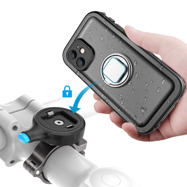 2 in 1 Bike Phone Holder Aluminum Alloy Quick Release Waterproof Case for iphone 12 Series