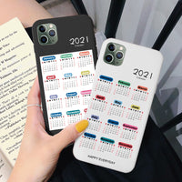 2021 Calendar Soft Matte Case for iPhone 12 11 Pro Max