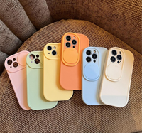 Cute Slide Camera Lens Protection Candy Color Case for iPhone 14 13 12 series