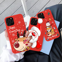 Cartoon Merry Christmas Santa Claus Case For iPhone 13 12 11 Series