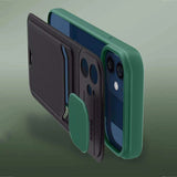 Hit Color Push Pull Card Slot Case For iPhone 13 12 11 Series