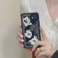 Luxury Vintage Flowers Pattern Patch Phone Case For iPhone 12 11 Series