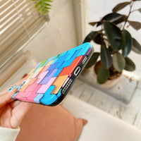 Fashion Creative 3D Colorful Block Phone Case For iPhone 12 11 Series