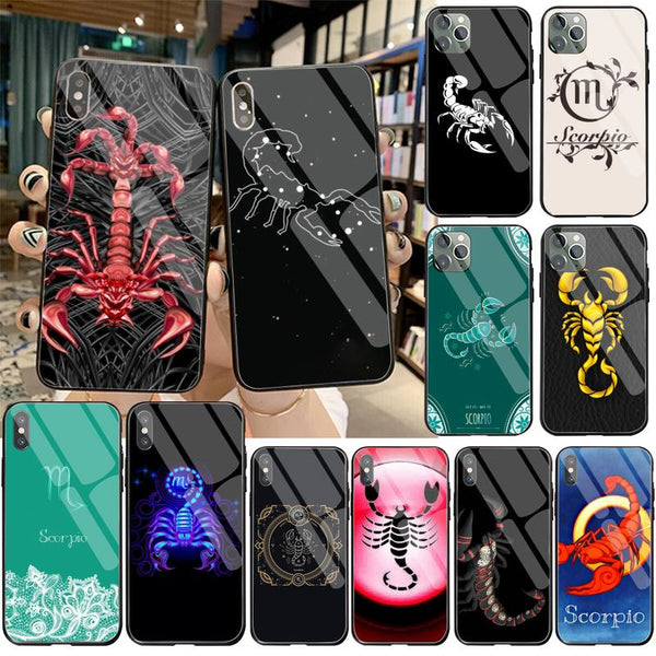 Scorpion Zodiac Signs Tempered Glass Phone Case For iPhone 11 Pro Max 1