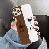 Coffee Wine Cup Printed Ultra-thin Soft Silicone Case for iPhone 12 11 Series