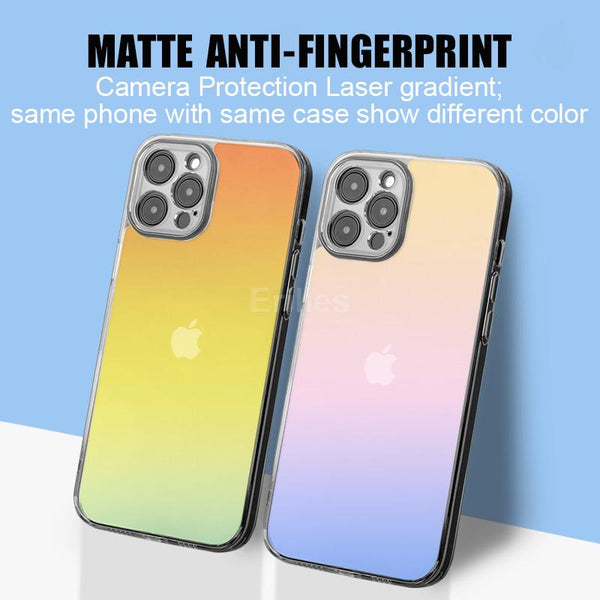 Cute Gradient Slim Silicone Transparent Shockproof Case For iPhone 12 11 Series
