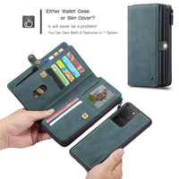Luxury Zipper Wallet Car Magnetic Leather Case for Samsung S20 Series