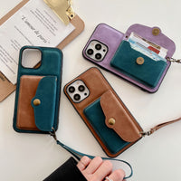 Luxury Wallet Strap Leather Case for iPhone 13 12 11 Pro Max