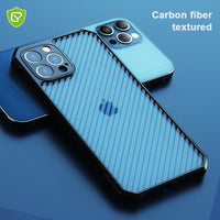 Luxury Transparent Carbon Fiber Texture Slim Case For iPhone 12 11 Series