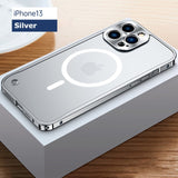 Clear Magsafe Magnetic Case Aluminum Alloy Protection Bar for iPhone 13 12 series