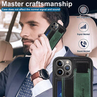 Handmade Leather Wallet Card Holder Wrist Strap Back Case for iPhone 13 
 12 Pro Max