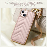 Luxury Leather Plating Bumper Shockproof Case for iPhone 13 Pro Max