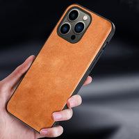 Genuine Oil Wax Leather Phone Case for iPhone 13 12 11 Pro Max Mini