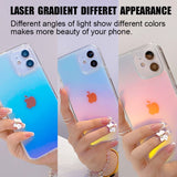 Cute Gradient Slim Silicone Transparent Shockproof Case For iPhone 12 11 Series