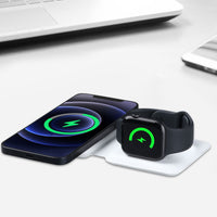 Double Wireless Magnetic Fast Charger Duo for iPhone 13 12 11 Pro Max Mini AirPods Apple Watch 2 3 4 5
