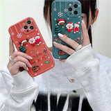 Luxury Cartoon Christmas Santa Soft Silicone Case For iPhone 13 12 11 Series