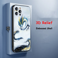 3D Relief Embossed Pattern Soft Silicone Matte Case for iPhone 13 12 11 Series