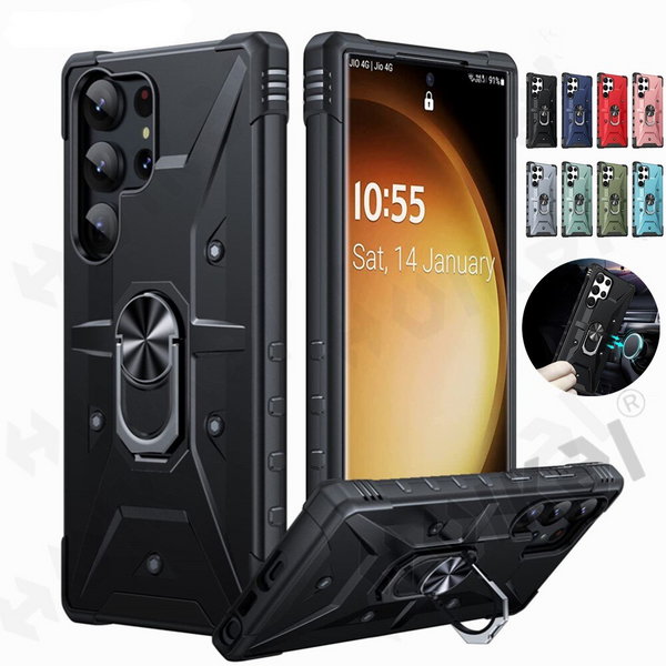 Armor Shockproof Holder Magnetic Case For Samsung Galaxy S23 S22 S21 Ultra Plus