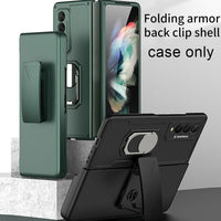 Full Protection Clip Back Cover With Metal Ring Holder For Samsung Galaxy Z Fold3 5G