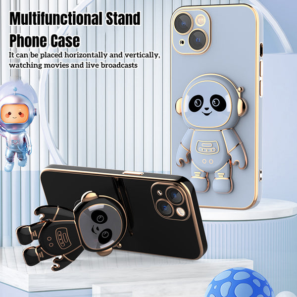 Creative Cute Panda Astronaut Holder Stand Case for iPhone 13 12 11 Pro Max