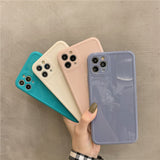 Luxury Vintage Fashion Square Solid Candy Color Ultra-thin Liquid Silicone Phone Case for iPhone 12 Mini
