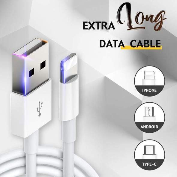 Extra Long USB Charging Data Cable for Smartphone