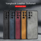 Leather Fundas Silicone Bumper Case for Samsung Galaxy S22 S21 Ultra 
Plus