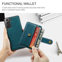 Luxury Magnetic Safe Leather Wallet Case For Samsung Galaxy S22 Ultra Plus S21FE