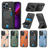 Carbon Fiber Leather Wallet Case for iPhone 13 12 11 Pro Max Mini