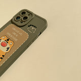 Cute Tiger Cute Cartoon Frosted Case for iPhone 13 12 11 Pro Max Mini
