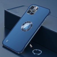 Ultra Thin Hard PC Frameless Translucent Case with Ring for IPhone 13 12 Series