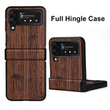 Wood Texture Leather Folding Case for Samsung Galaxy Z Flip 4