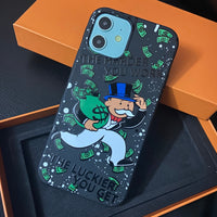 Oil Tycoon Banker Embossed Soft Silicone Cartoon Dollar Money Case For iPhone 12 11 Series