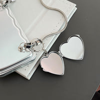 Luxury Shockproof with Mirror Carrying Chain Heart Shaped Case for iPhone 13 12 11 Pro Max