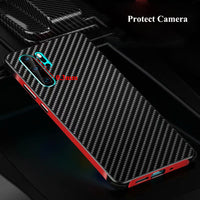Carbon Fiber Back + Metal Frame Bumper Case for Huawei P30 Pro P30 Lite