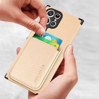 Magsafe Carbon Fiber Texture Leather Magnetic Wallet Card Pocket Case for Samsung Galaxy S24 S23 S22 S21 Ultra Plus