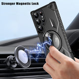 Magsafe Magnetic Hard PC Shockproof Soft TPU Armor Case With Metal Kickstand For Samsung Galaxy S23 S22 Ultra Plus