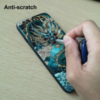 Embossed 3D Relief Soft Silicon Shockproof Cover Case with Lanyard Ring for Samsung Galaxy Note 10 Plus S10 S10e