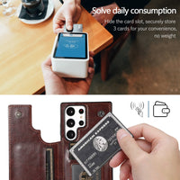 PU Leather Magnetic Closure Wallet Case for Samsung Galaxy S23 Ultra Plus