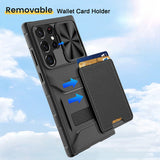 Full Body Rugged Shockproof Wallet Case for Samsung Galaxy S23 Ultra