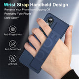 Solid Color Wrist Strap Silicone Case For Samsung Galaxy Z Fold 4 3